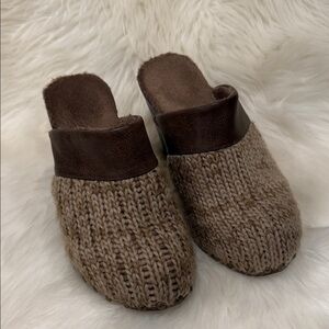 Muk Luks Brown Knit Mules
